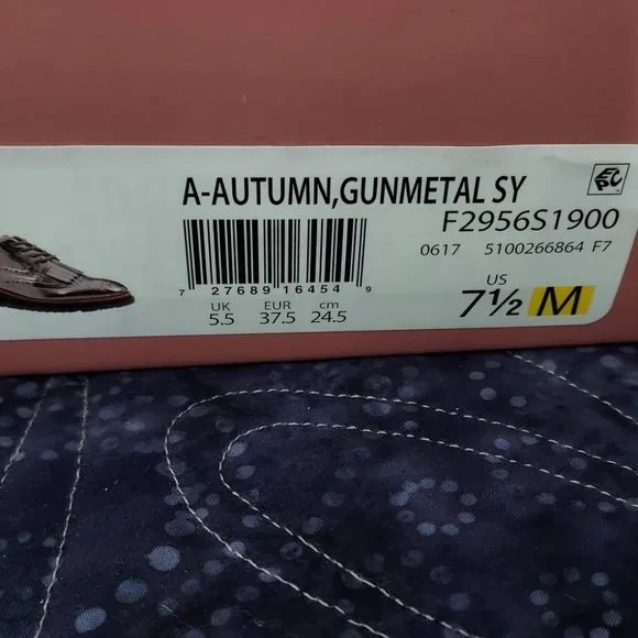 Gently worn Franco Sarto Gunmetal Autumn oxfords, 7.5 - Picture 10 of 10